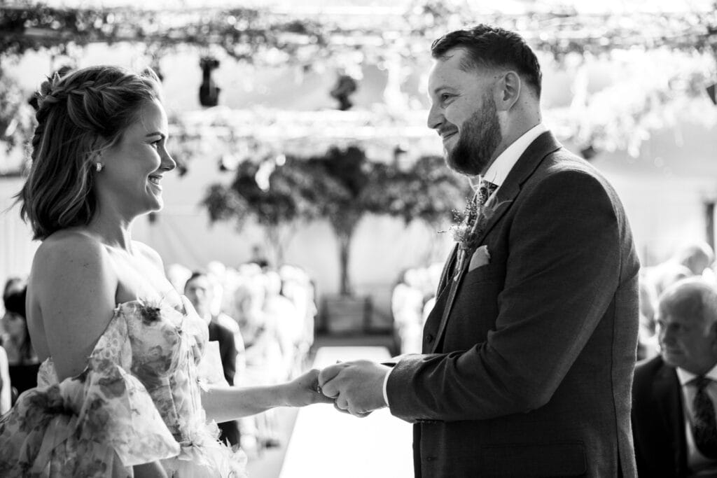 bride and groom during ceremony