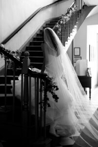 bride walking upstairs
